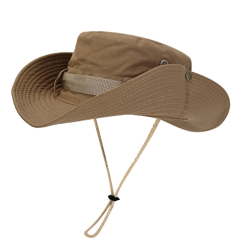 Hiking Mountaineering Hat Men's Big Hat Sunscreen Fisherman Hat Women's Outdoor Fishing Hat Western Cowboy Sunshade Hat