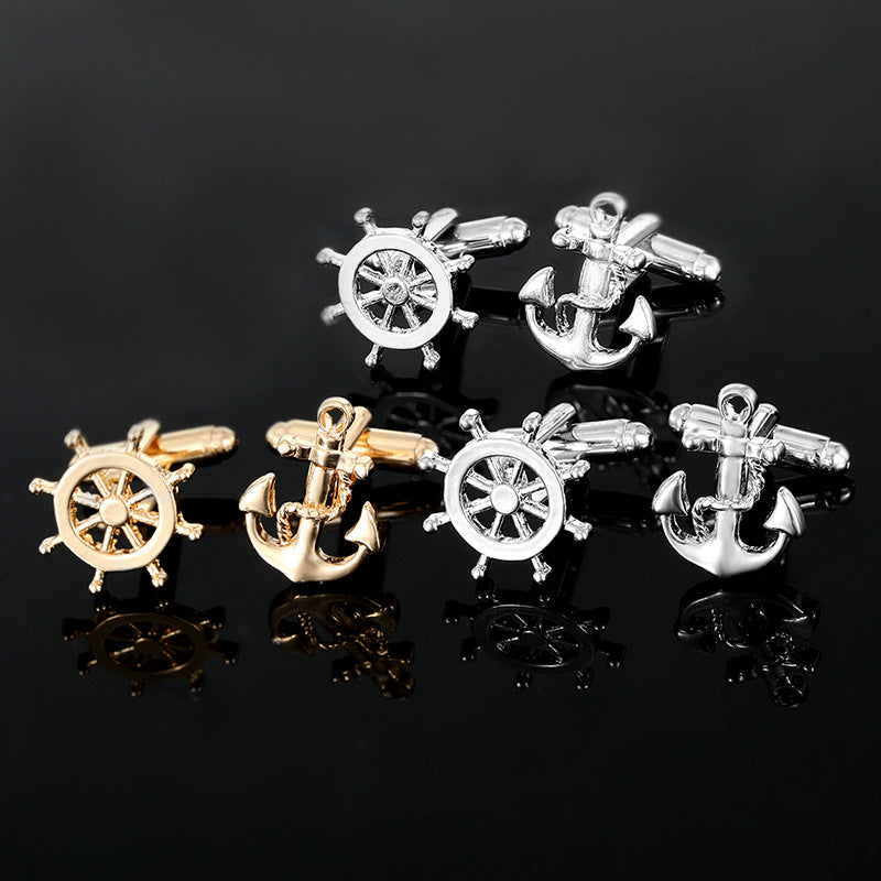 Creative New Men's Nautical Distinctive Rudder Cufflinks French Shirt Sleeve Nails Accessories