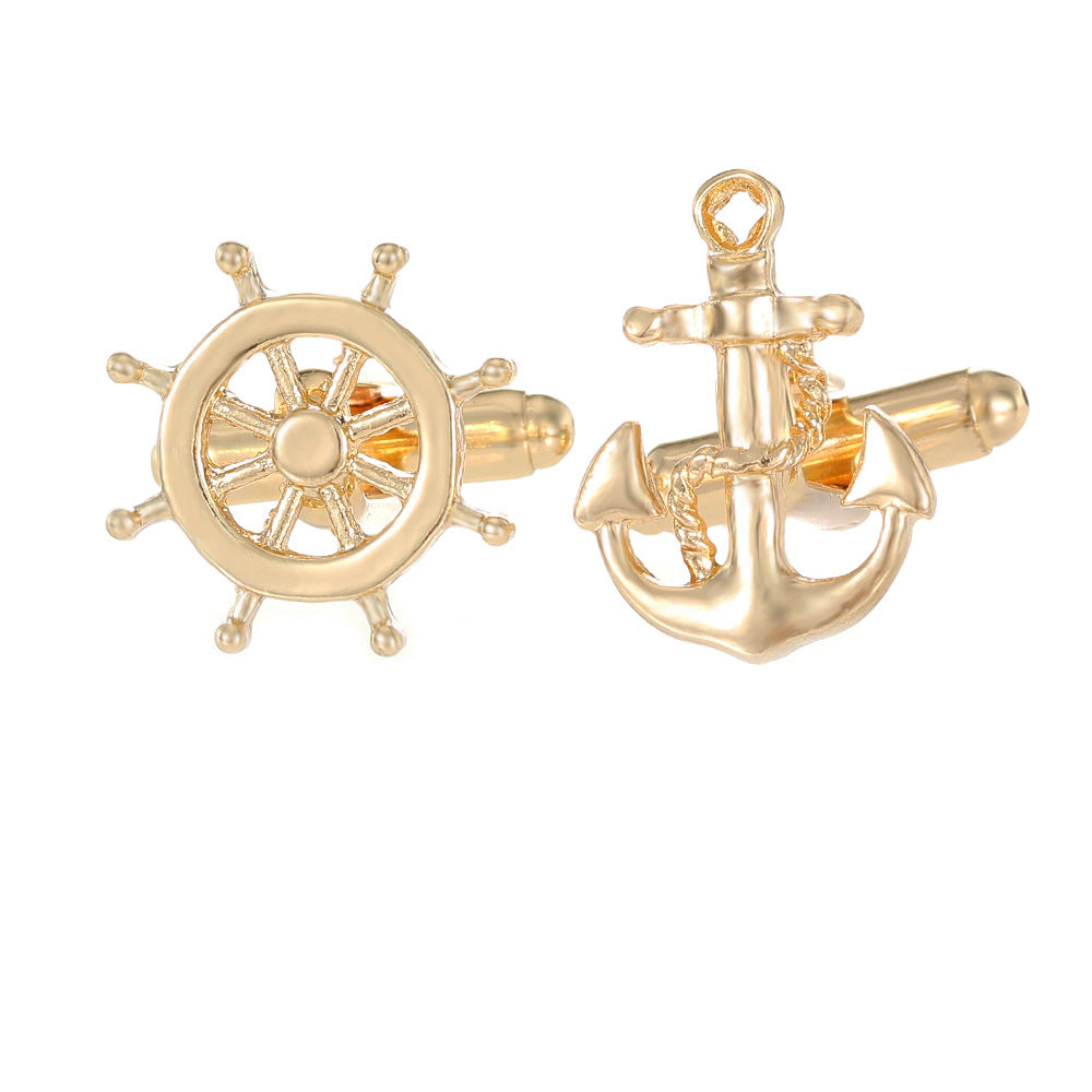 Creative New Men's Nautical Distinctive Rudder Cufflinks French Shirt Sleeve Nails Accessories