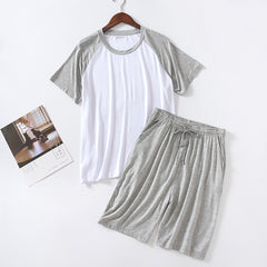 Modal Pajamas Men's Thin Loose Short-sleeved Shorts Summer Outwear Sports Home Suit