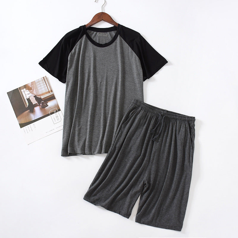 Modal Pajamas Men's Thin Loose Short-sleeved Shorts Summer Outwear Sports Home Suit