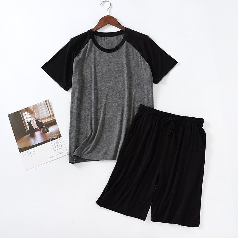 Modal Pajamas Men's Thin Loose Short-sleeved Shorts Summer Outwear Sports Home Suit