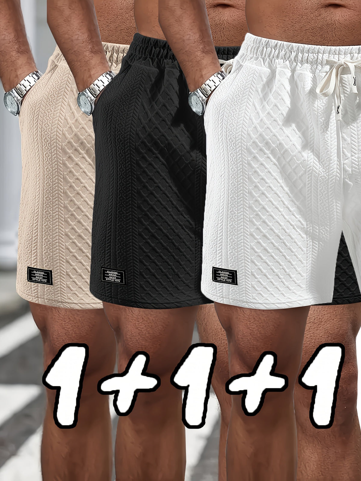 Men's Foreign Trade Men's Casual Drawstring Jacquard Outdoor Sports Shorts Loose Comfortable