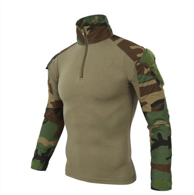 Outdoor Tactical Slim-fit Quick-dry Frog Suit Training Clothes Long-sleeved T-shirt S-4XL