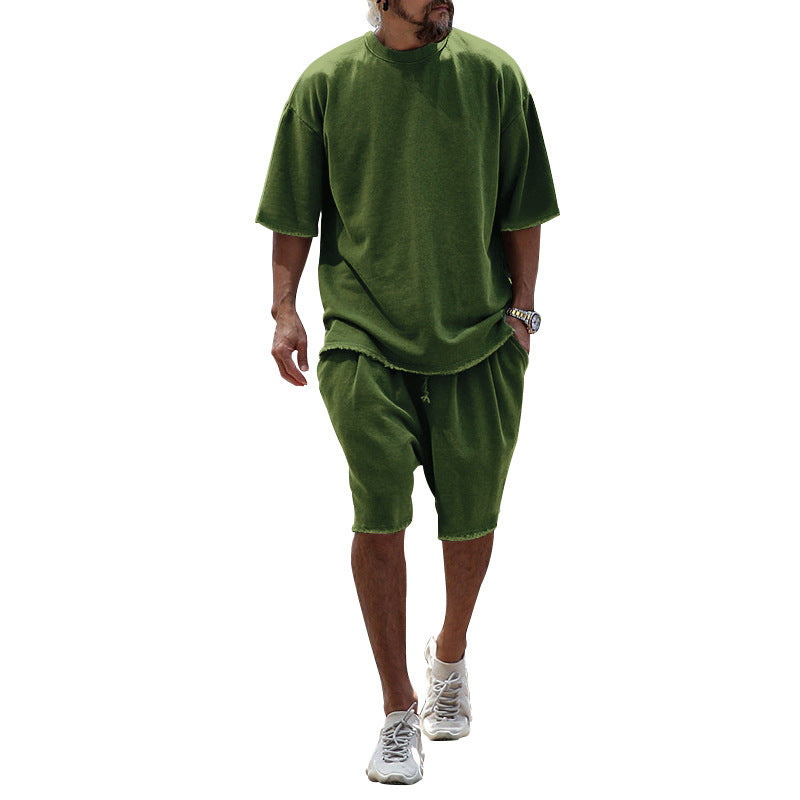 M-8XL Casual Loose Fit Solid Sports Sets