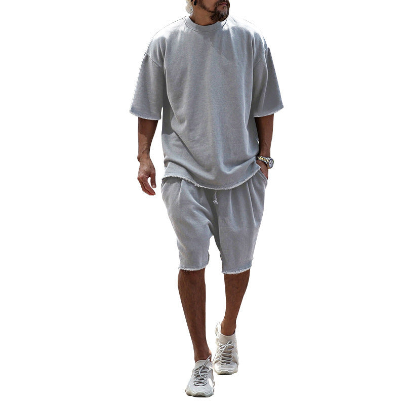 M-8XL Casual Loose Fit Solid Sports Sets