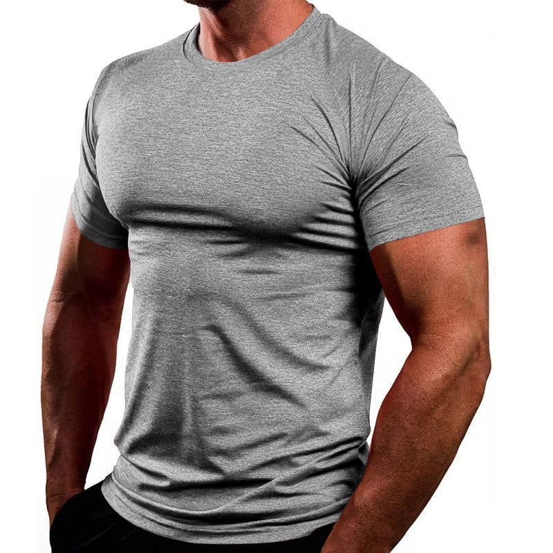 S-3XL Men's Crewneck Top Quick-drying Sports Short-sleeved T-shirt