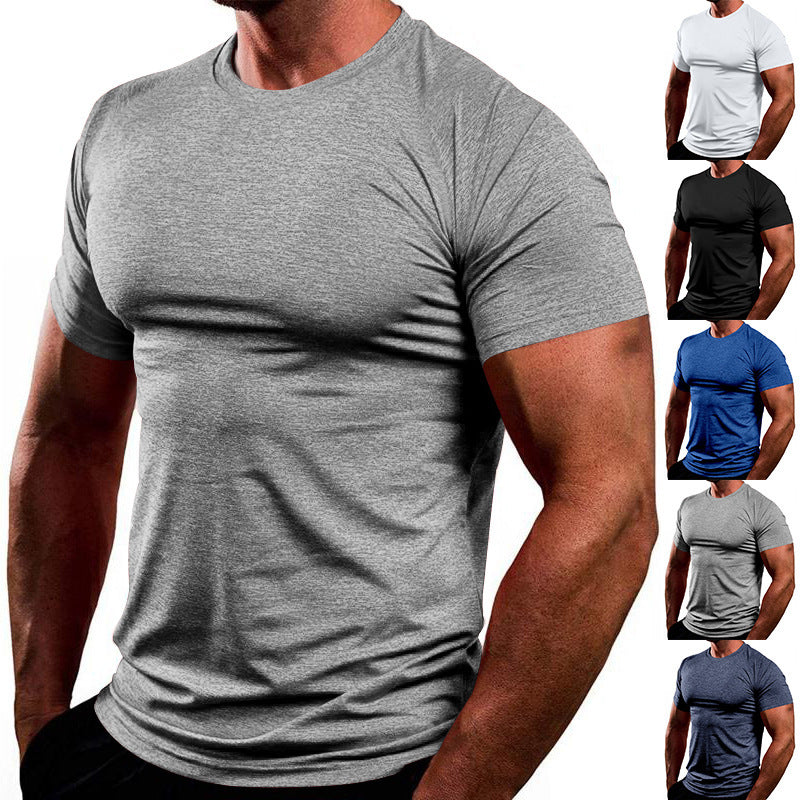 S-3XL Men's Crewneck Top Quick-drying Sports Short-sleeved T-shirt