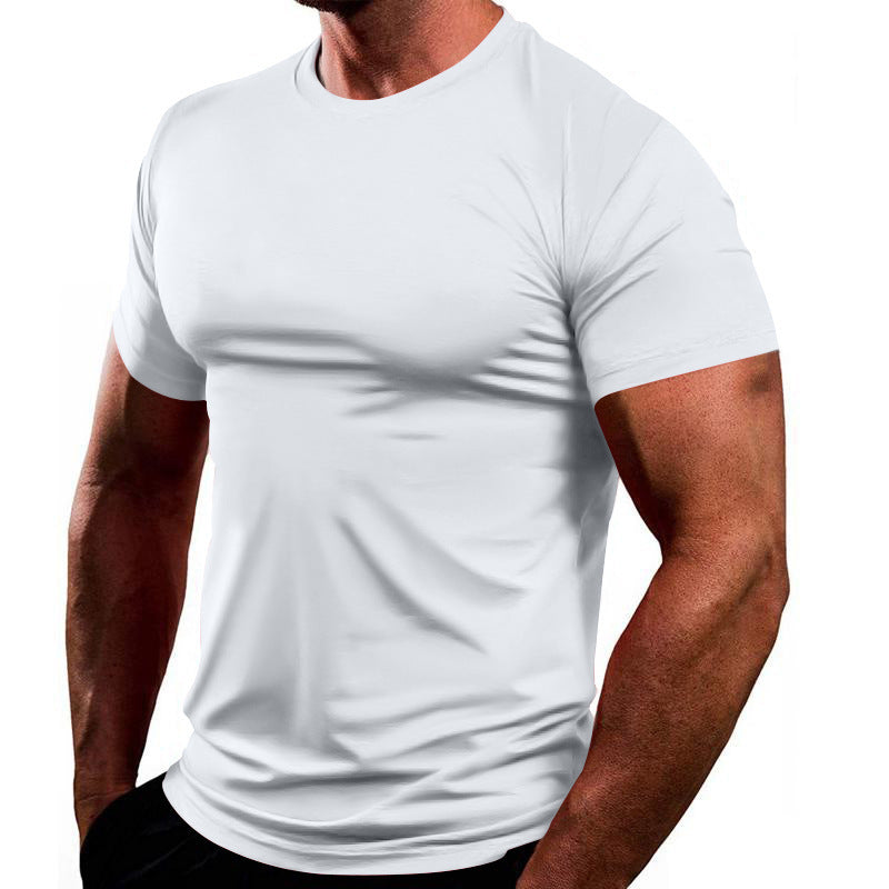 S-3XL Men's Crewneck Top Quick-drying Sports Short-sleeved T-shirt