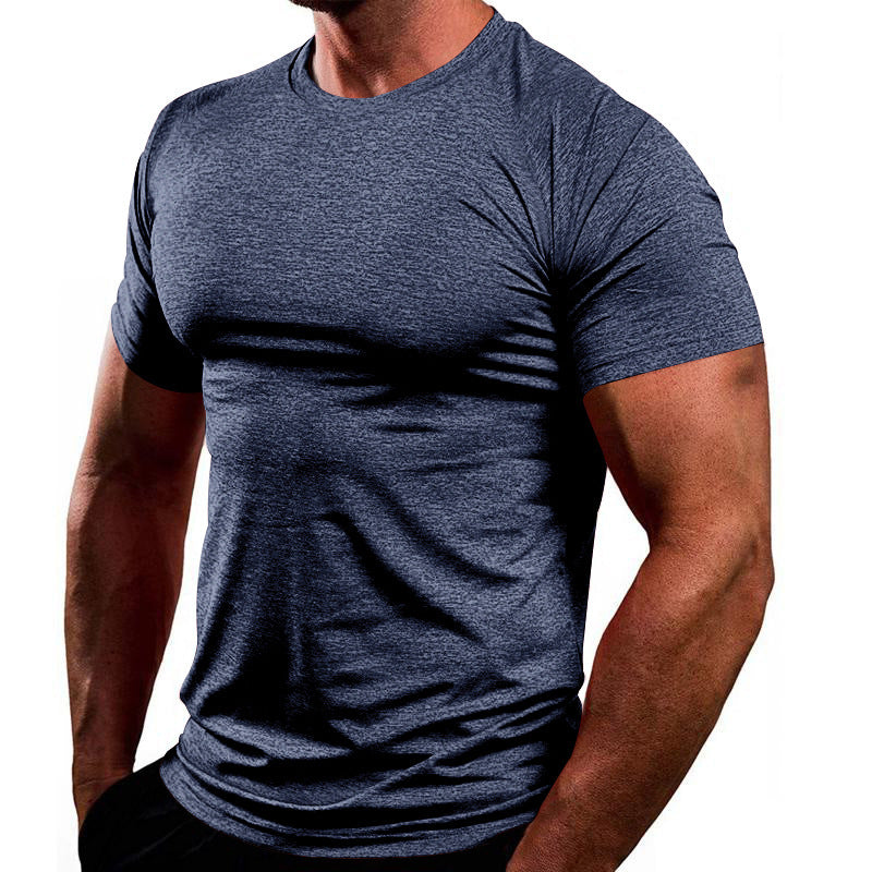 S-3XL Men's Crewneck Top Quick-drying Sports Short-sleeved T-shirt