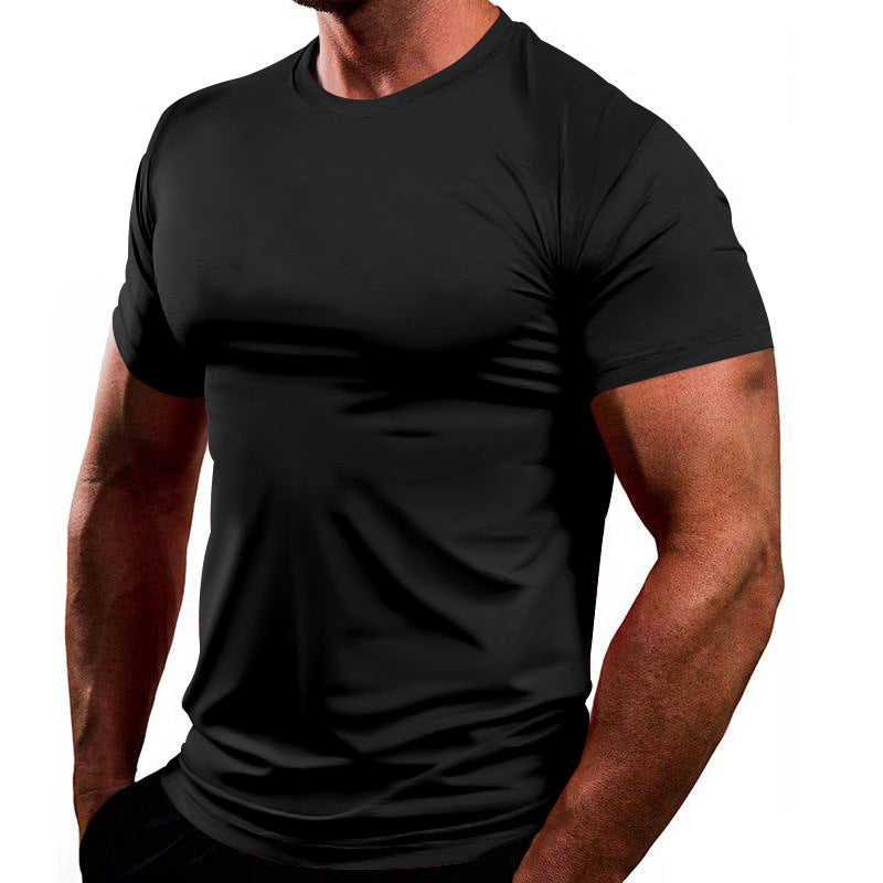 S-3XL Men's Crewneck Top Quick-drying Sports Short-sleeved T-shirt