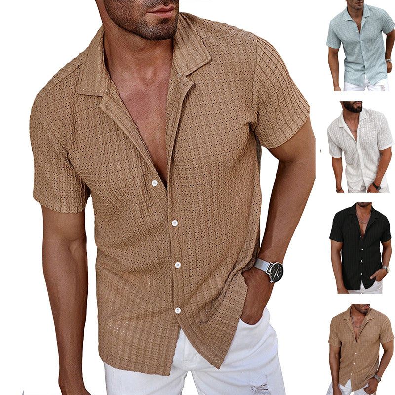 S-2XL Casual Cool Breathable Collar Button Shirt