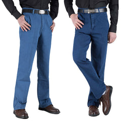 Large-size High-waist Loose Straight-Leg Jeans For Middle-aged And Elderly