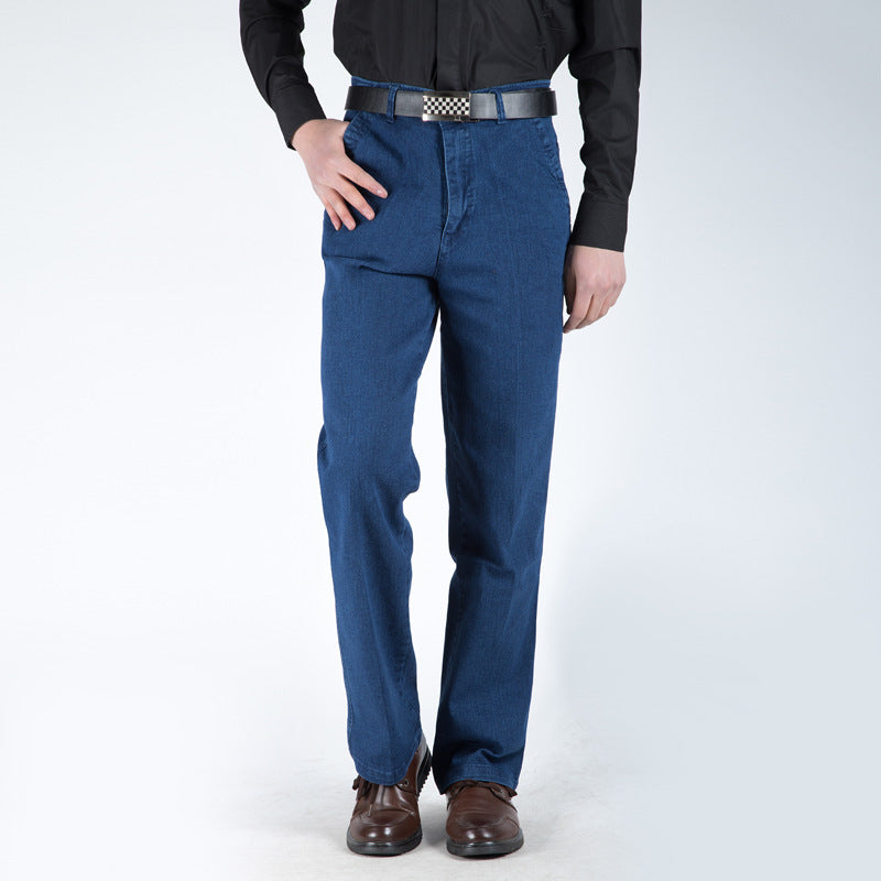 Large-size High-waist Loose Straight-Leg Jeans For Middle-aged And Elderly