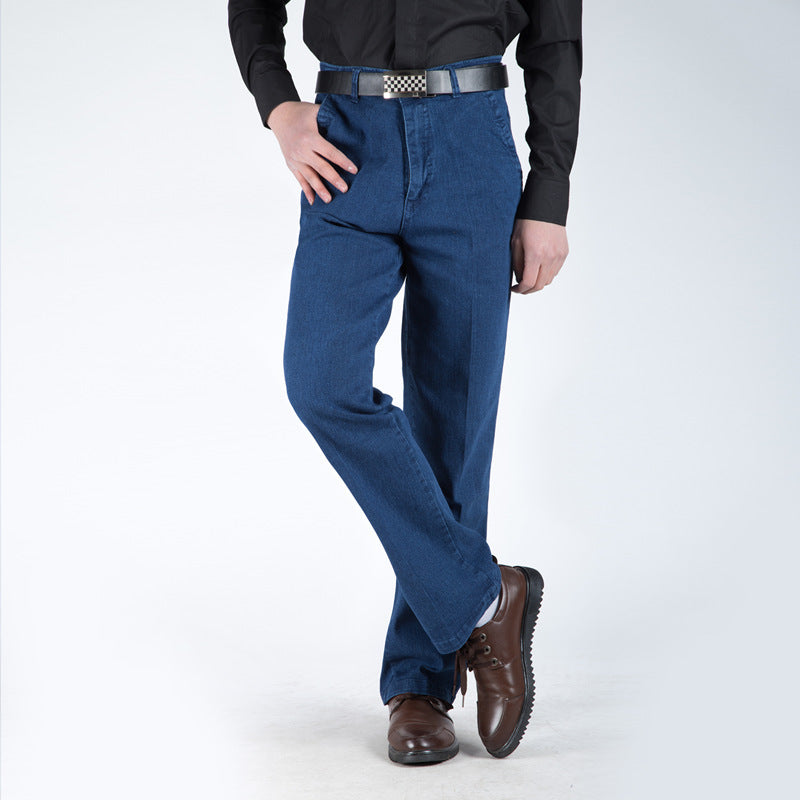 Large-size High-waist Loose Straight-Leg Jeans For Middle-aged And Elderly