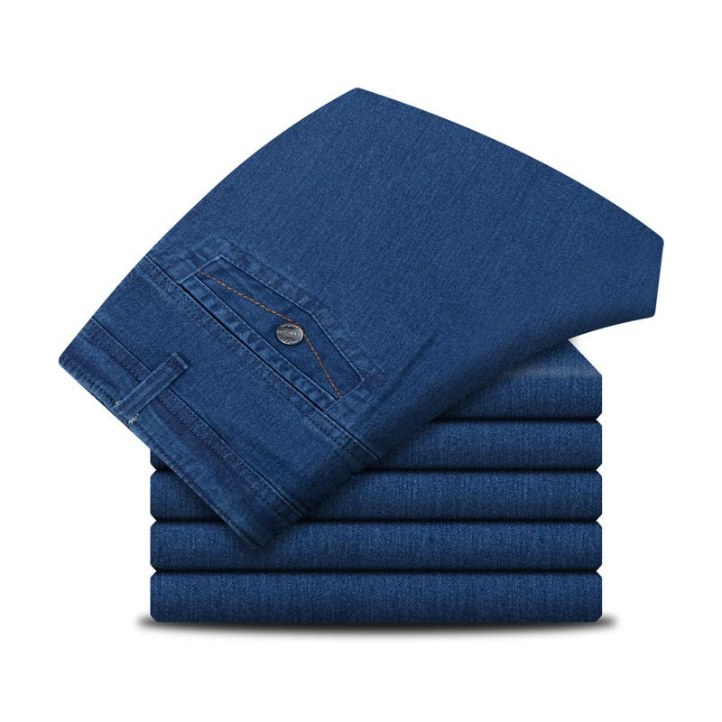 Large-size High-waist Loose Straight-Leg Jeans For Middle-aged And Elderly