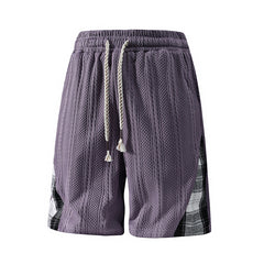 L-9XL Jacquard Texture Plaid Casual Shorts