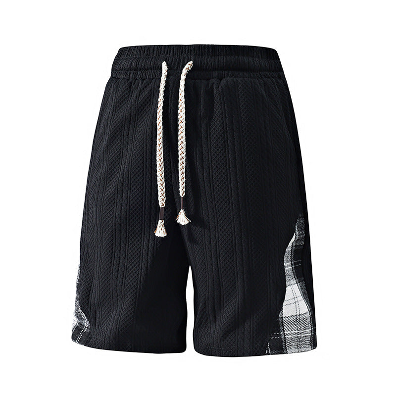 L-9XL Jacquard Texture Plaid Casual Shorts