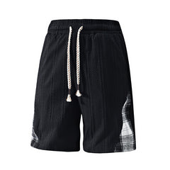 L-9XL Jacquard Texture Plaid Casual Shorts