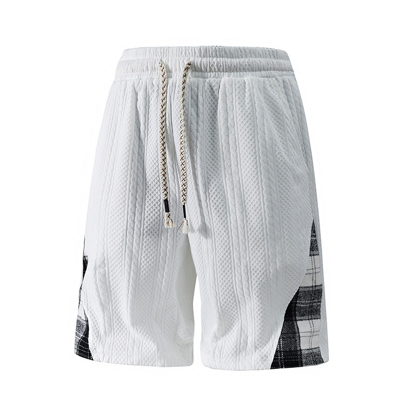 L-9XL Jacquard Texture Plaid Casual Shorts