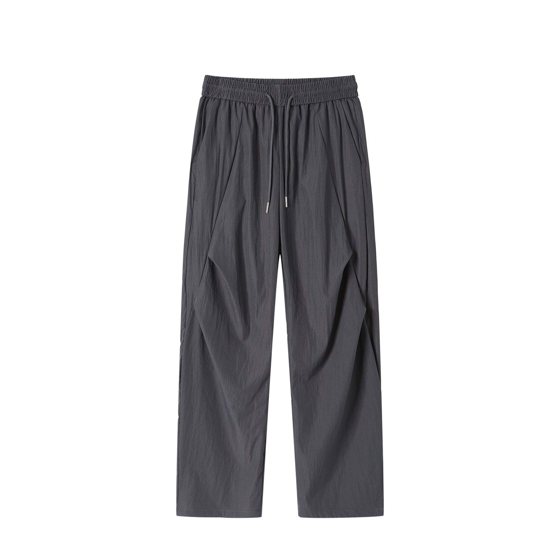 S-5XL Pleated Ice Silk Quick-Dry Casual Wide-Leg Trousers