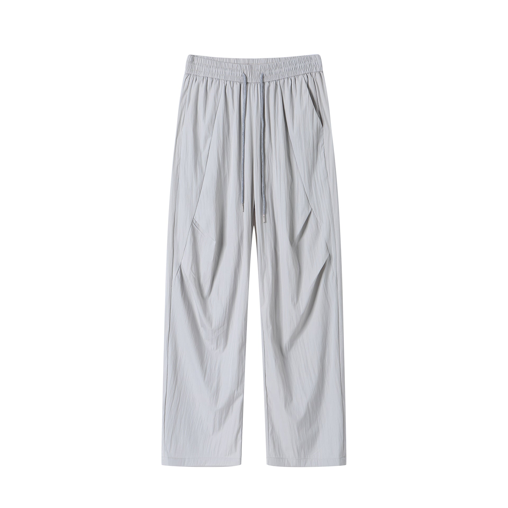 S-5XL Pleated Ice Silk Quick-Dry Casual Wide-Leg Trousers