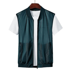 M-5XL Summer Mesh Stand Collar Vest Multi Pocket Vest (excluding T-shirt)