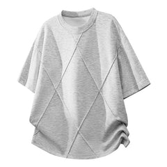 M-4XL Solid Color Deconstructed Cropped T-Shirt