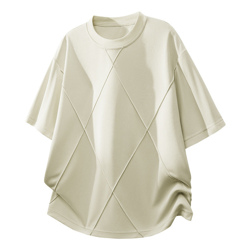 M-4XL Solid Color Deconstructed Cropped T-Shirt