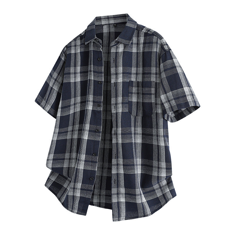 M-4XL Lapel Plaid Shirt