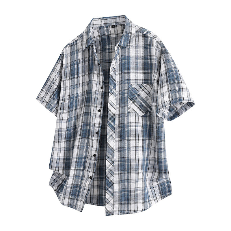 M-4XL Lapel Plaid Shirt