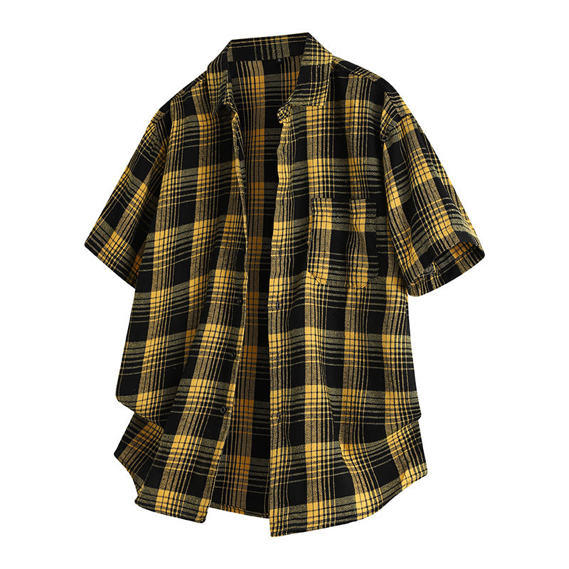 M-4XL Lapel Plaid Shirt