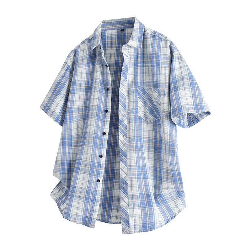 M-4XL Lapel Plaid Shirt