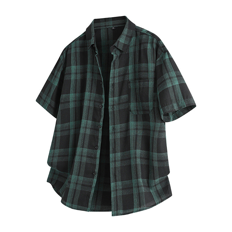 M-4XL Lapel Plaid Shirt