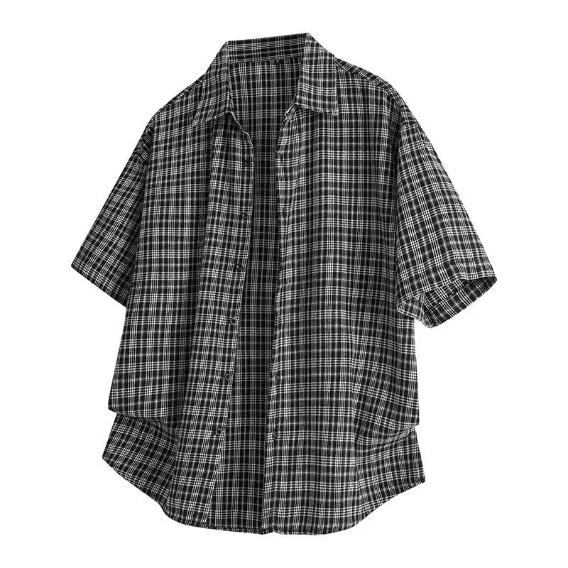 M-4XL Lapel Plaid Shirt
