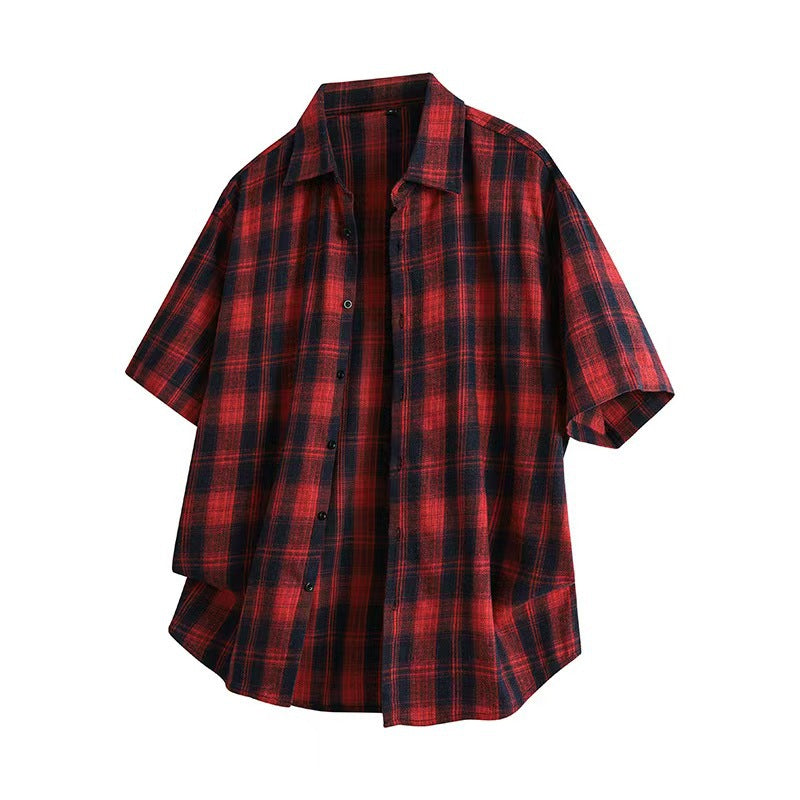 M-4XL Lapel Plaid Shirt