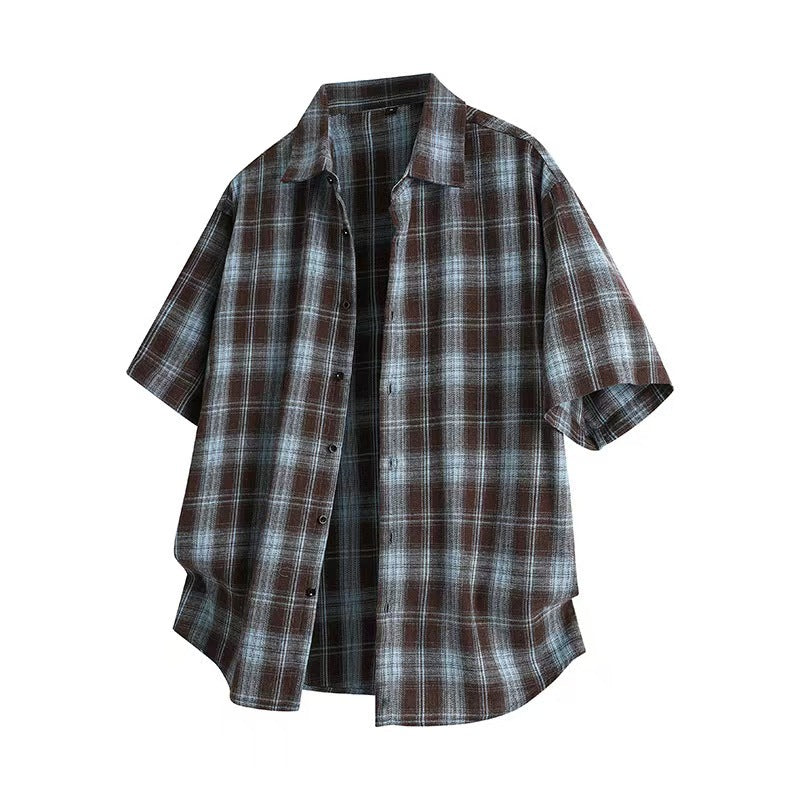 M-4XL Lapel Plaid Shirt