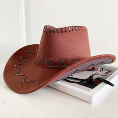 Western Denim American Retro Beaded Beach Sunhat