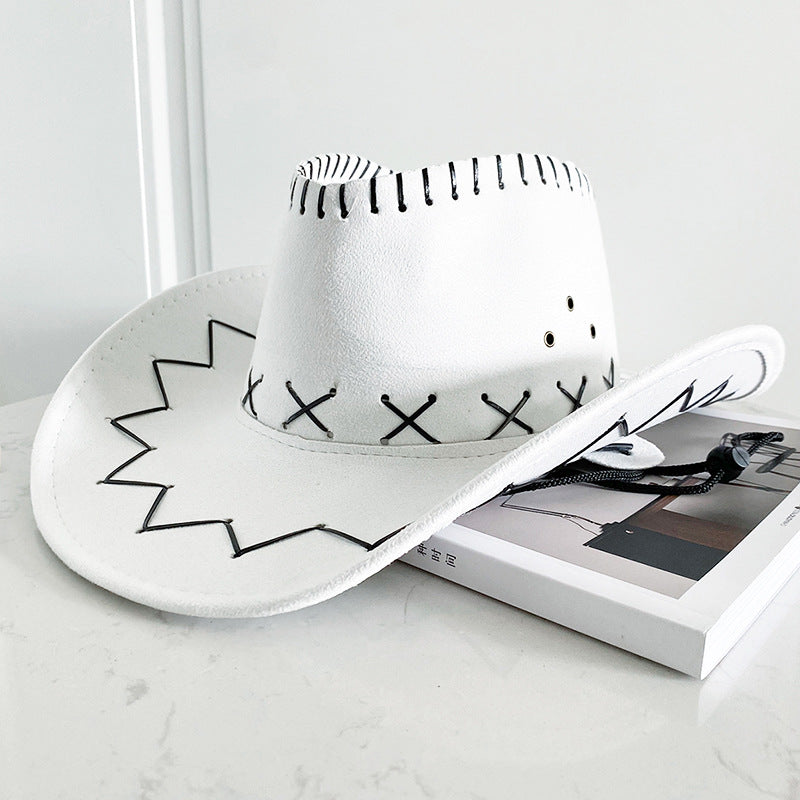Western Denim American Retro Beaded Beach Sunhat