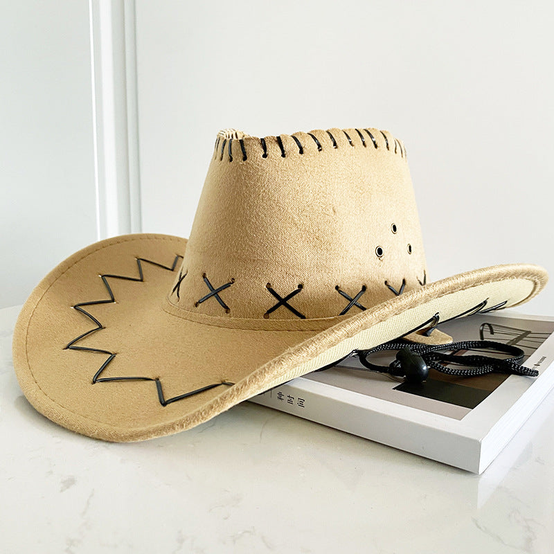 Western Denim American Retro Beaded Beach Sunhat