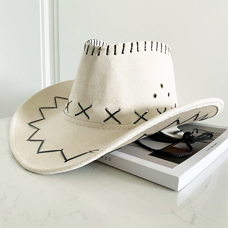 Western Denim American Retro Beaded Beach Sunhat