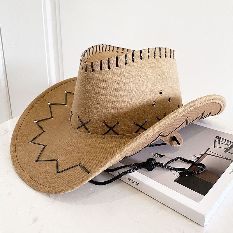 Western Denim American Retro Beaded Beach Sunhat