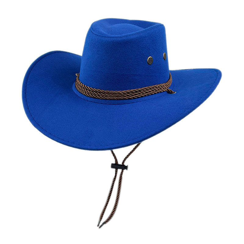 Suede Western Denim Retro Knight Felt Jazz Hat