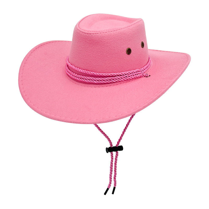 Suede Western Denim Retro Knight Felt Jazz Hat