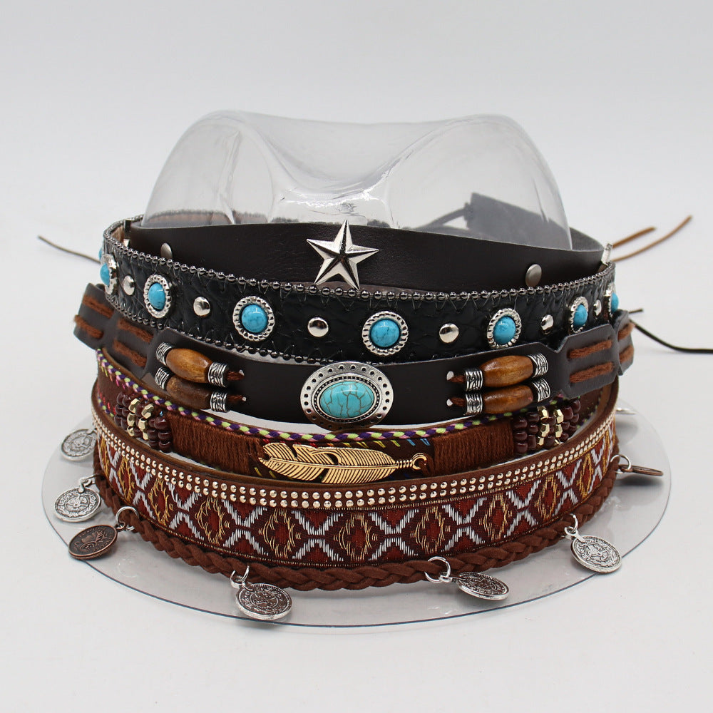 Western Cowboy Hat With Straw Hat Hat Cowboy Hat Special Belt Accessories