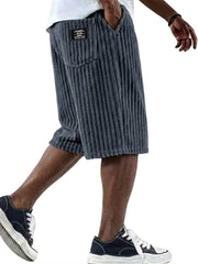 S-5XL Men's Corduroy Vertical Striped Shorts