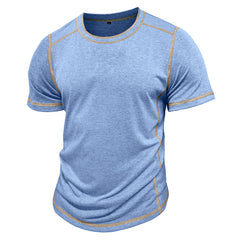 M-3XL Men's Colorblock Crewneck T-Shirt