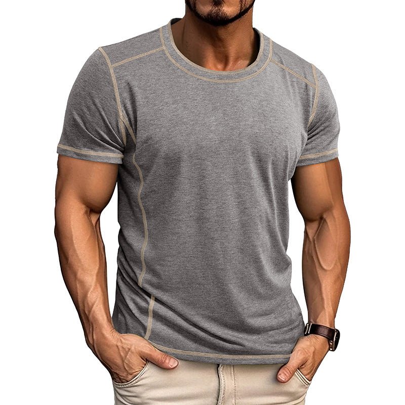 M-3XL Men's Colorblock Crewneck T-Shirt
