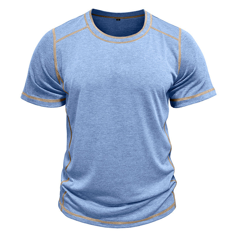 M-3XL Men's Colorblock Crewneck T-Shirt
