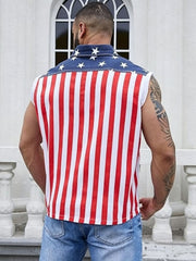 American Independence Day Printed Sleeveless Tank Top